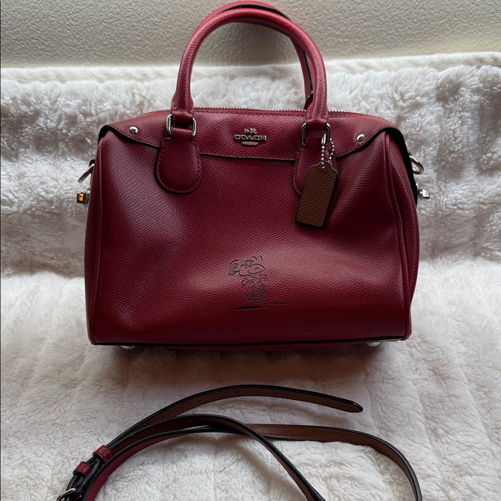 Coach Vintage “Snoopy”  Burgundy Leather Satchel